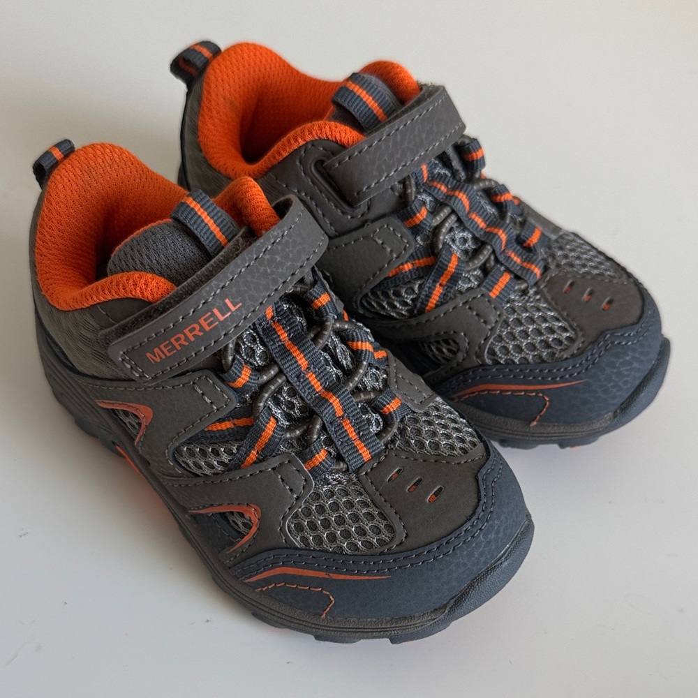 Merrell Kids Gray and Orange Sneakers